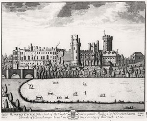 Château de Warwick, siège de Lord Brooke, Baron Brooke de Beauchamps Court, 1710 - English School